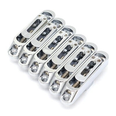Heavy-duty Individual Bass Bridge Saddles 6 Strings Bass Bridge Tailpiece Chrome