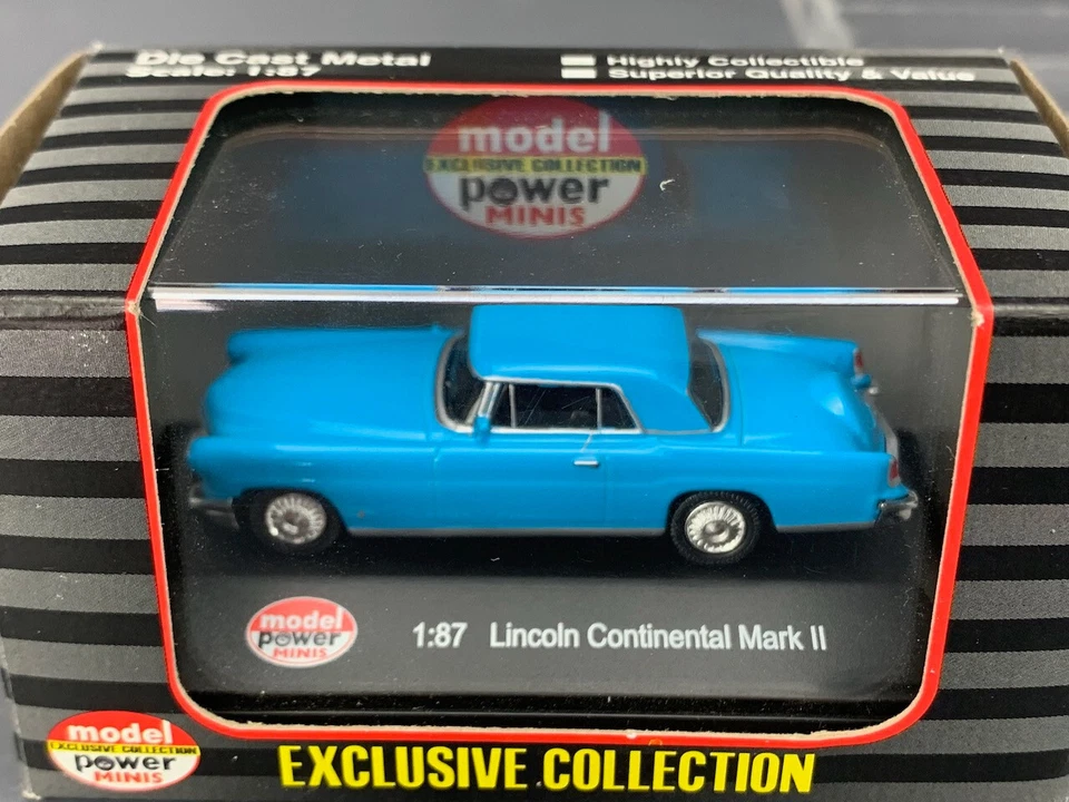 1:87 Diecast Model Power 1956 Lincoln Continental Mark II Coupe Blue NIB! HO5887 - Image 2 of 3