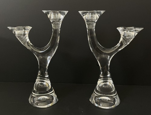 A Pair Of Nachtmann German Crystal Candle Stick Holders | UK