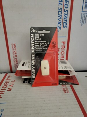 Lot Of 5 New In Box Gem Easy Wire Cord Switch ~ T3#80 