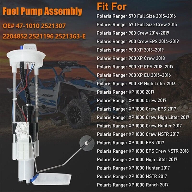 Conjunto de módulo de bomba de combustible para 13-19 Polaris Ranger 570 500 800 2204852, 2521307 Foto 2 de 4