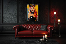 Latex Dominatrix Diva in Corset Cat Ears Stockings BDSM * Art A3 Print *