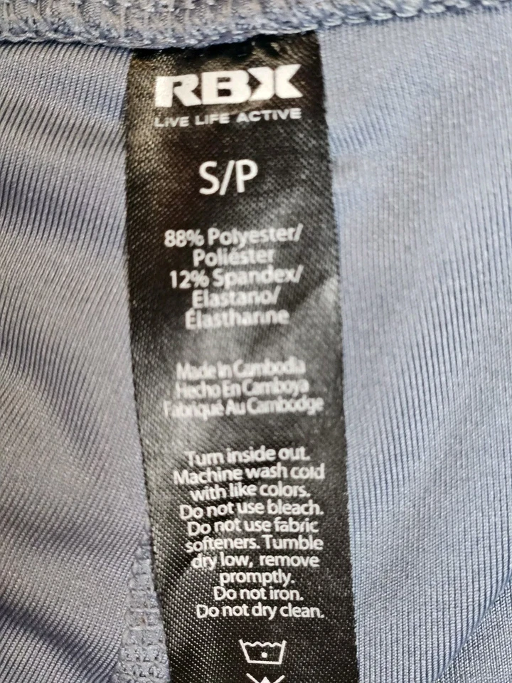 Pantalones de yoga RBX para mujer pequeños azul plateado acento rendimiento deportivo legging Foto 4 de 4