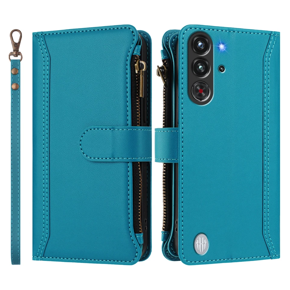 For ZTE nubia RedMagic 10SPro+ Flip Leather Wallet 9 Card Slots Stand Case Cover - Image 4 of 4