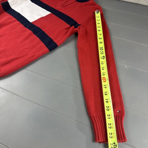 Tommy Hilfiger Color Block Sweater Boys Size Large (16-18) Kids Embroidered Flag - Picture 14 of 14