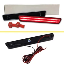 For 1999-2004 Ford Mustang Smoked Lens LED Rear Bumper Side Marker Lights Red