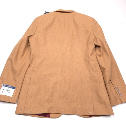 Nautica Jensen Wool Blend Camel Beige Sport Coat Blazer Jacket Mens Size 36R - Picture 2 of 9