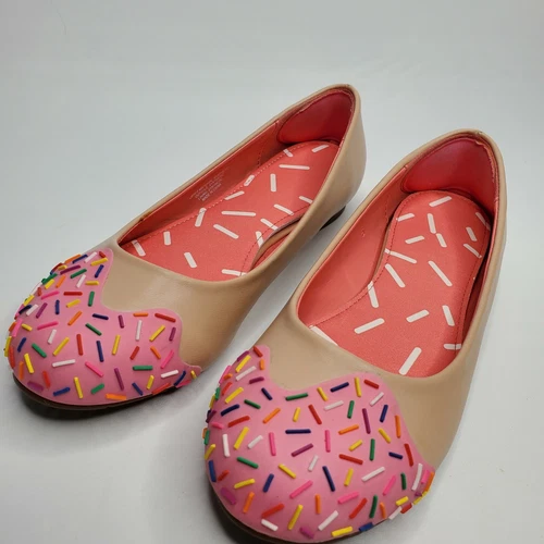 Shoe Bakery Pink Sprinkles Flats Womens Size 5 Donut Design Sweets for your Feet