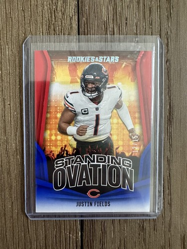 2023 Rookies and Stars Standing Ovations Justin Fields rot, weiß und blau #12/15