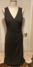 Ann Taylor Loft Black Knit Faux Wrap Dress Size 8 NWT $69
