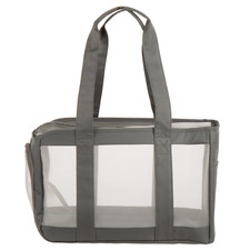 Pet Products Medium Durable Mesh Soft-Sided Pet Tote Carrier, Gray, 16 Lb Limit