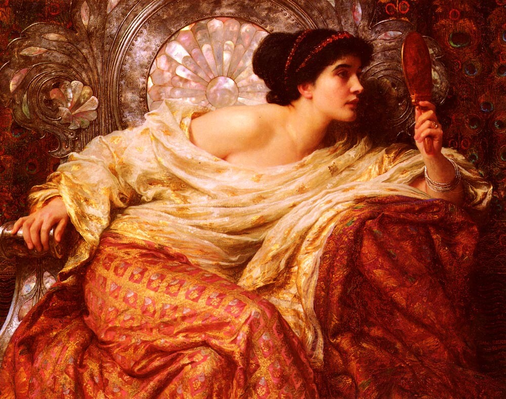 Oil Painting repro Frank Bernard Dicksee: The Mirror | eBay