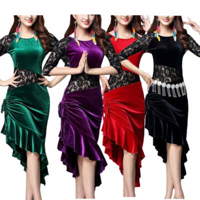 Womens Ballroom Dance Dress Leotard Latin Dresses Performance Costume  Dancewear | eBay