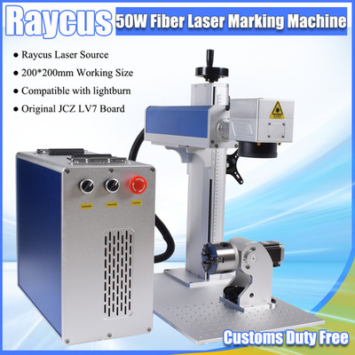 50W Raycus Fiber Laser Marking Engraver Machine 200*200mm Compatible Lightburn