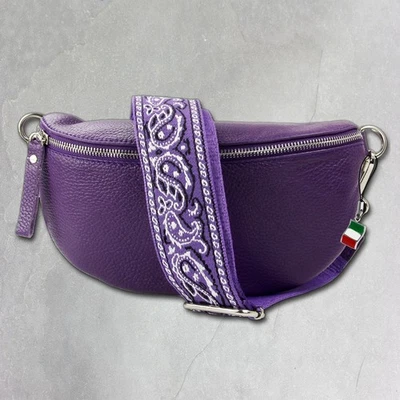 Florence Echtleder Gürteltasche Damen lila Bauchtasche Jugend OTM808V - Bild 1 von 4