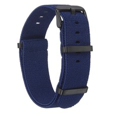 Elastic Nylon Watch Band 22mm Waterproof One Piece Watch Strap, Blue