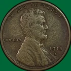 1915-S Lincoln Wheat Cent Choice Very Fine VF+ Coin #40054