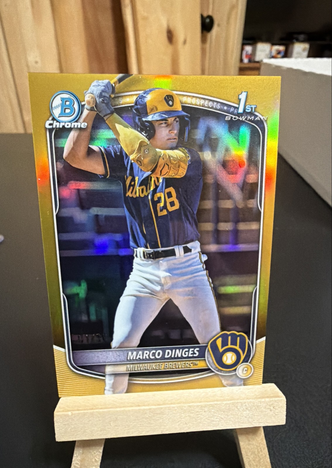 2025 Bowman Chrome - Prospects Marco Dinges, Marco Dinges #BCP-183 Gold /50
