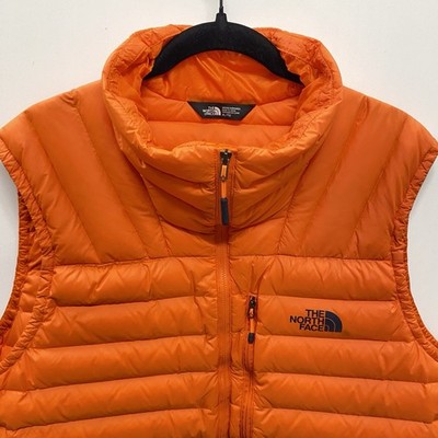 THE NORTH FACE ベストXL North Face Blaze Orange Puffer Vest Men's XL Goose Down Hiking
