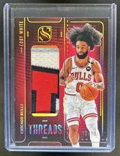 2024-25 Panini Silhouette Coby White Threads Patch Holo Gold #/10 Bulls