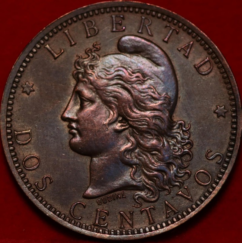 1889 Argentina 2 Centavos Foreign Coin