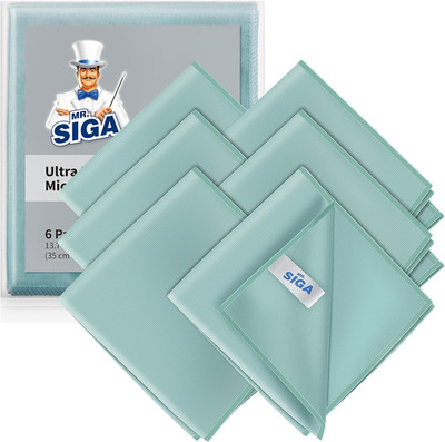 MR.SIGA Ultrafeine Mikrofasertücher Für Glas, 6Er-Pack, 35 X 40 Cm 13,7'' X 15,7''