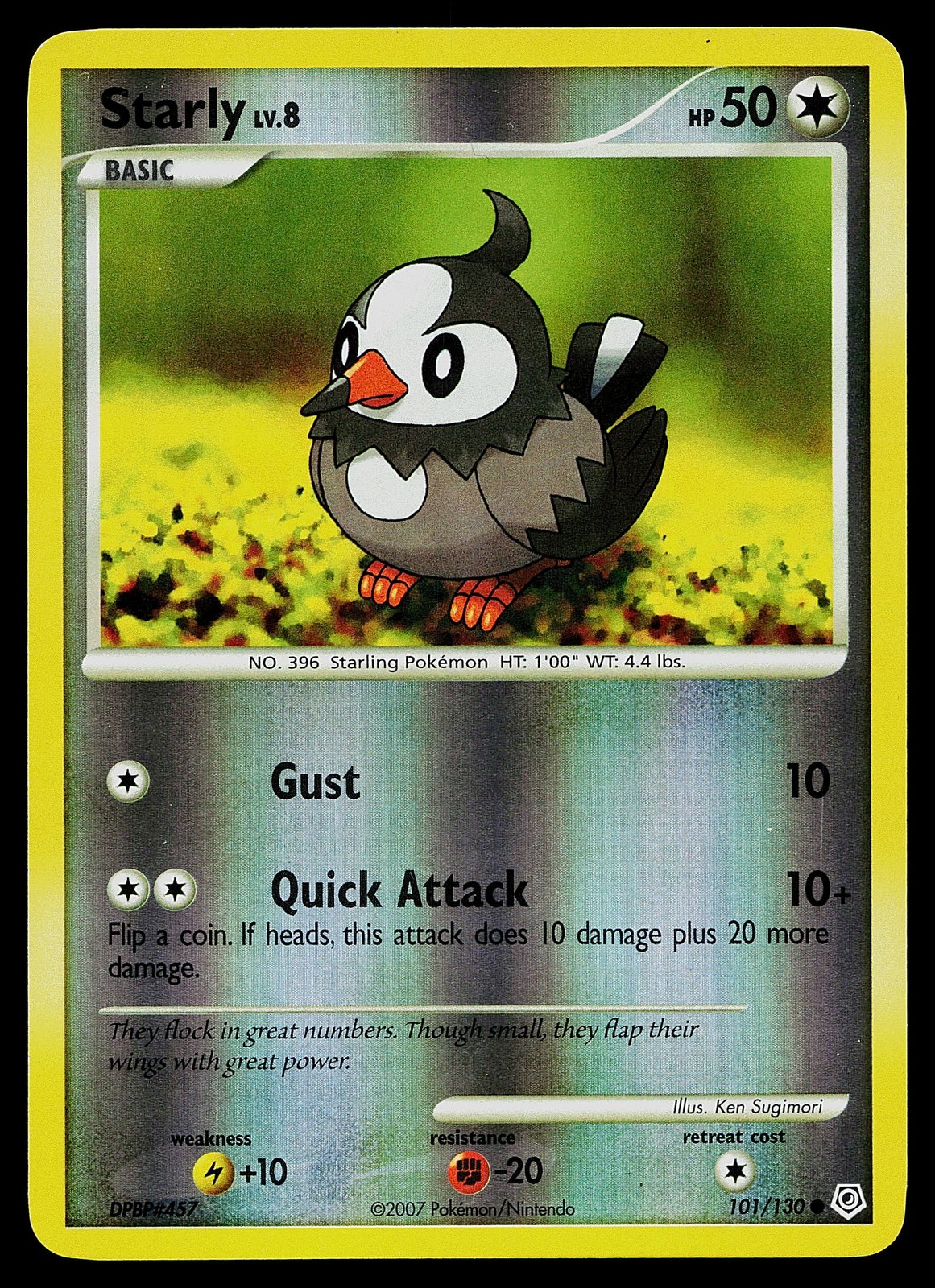 Pokemon Card - Starly Diamond and Pearl 101/130 Common Reverse Holo