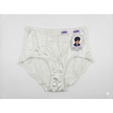 Deadstock Vintage 90s Delta Burke 3X White High Waist Satin Panties Underwear