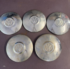 Vtg Lot Of 5 60s 70s Volkswagen 10 Hubcaps Beetle Bus Dog Dish 2 Styles