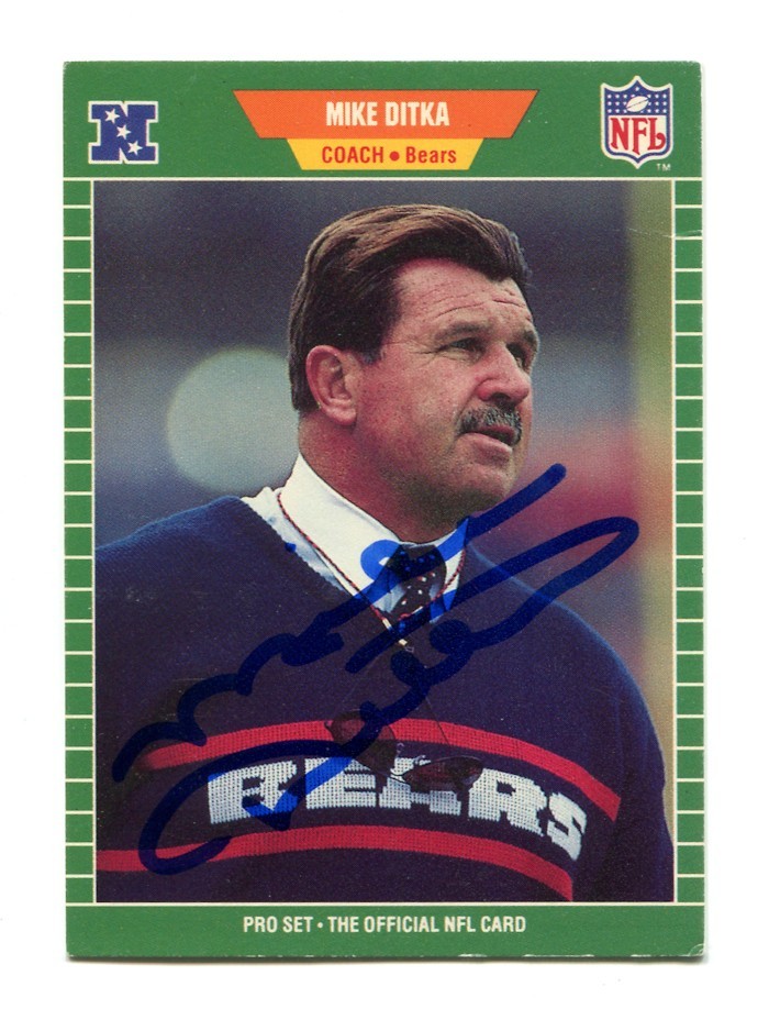 1989 Pro Set #53 Mike Ditka Chicago Bears HOF Signed Auto Football Card