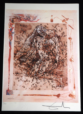 Salvador Dali Lithographie Größe 35 x50 cm! Signiert, limitiert, Prägestempel.