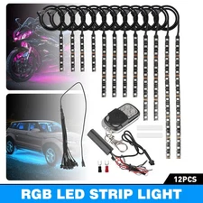 Universal Neon Kits Under Glow Lights Strip APP Control 12Pcs Motorcycle RGB LED