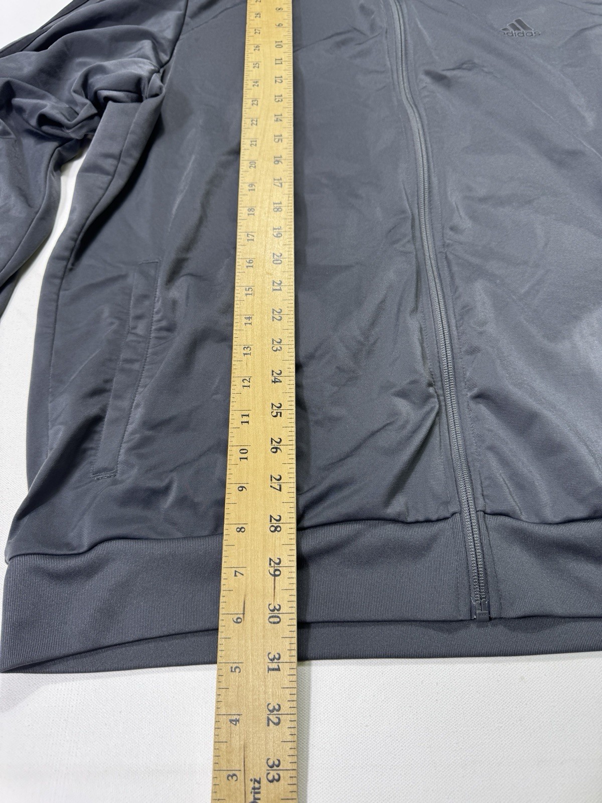 Adidas Essentials Track Jacket Zip 3-Stripes Gray… - image 6