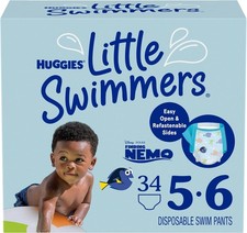 Huggies Little Swimmers Disposable Swim Diapers, Size 5-6 32 5-6, Blue