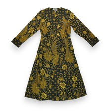 NWT Batik Keris Dress Size SS Floral Pattern Long Sleeve 100% Cotton