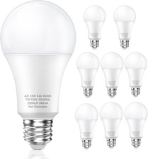 8-Pack A21 LED Bulbs 150W Equivalent 23W 5000K Daylight E26 Non-Dimmable