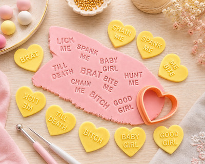 Kink Messages Polymer Clay Cutter | 3D-gedrucktes Tonwerkzeug | IrisCrafts7 UK