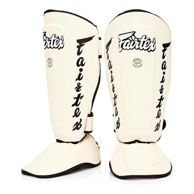Fairtex SP7 abnehmbarer Schienbeinschoner - weiß S - Muay Thai - autorisierter Lieferant