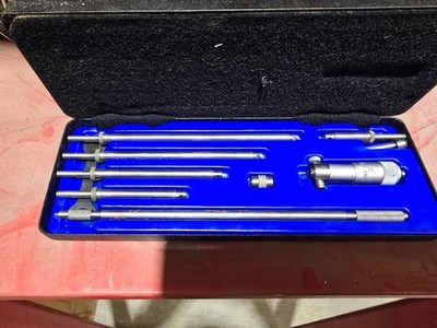 Vintage Moore & Wright 902 Inside Micrometer Set 2''-8'' Solid Rod Made in England