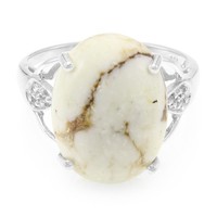 Cavill Sterlingsilberring Magnesit 7,47Ct Oval WeißEr Topas Damenring