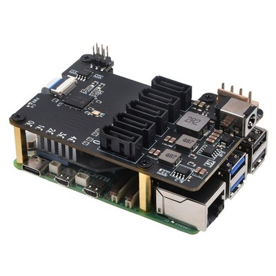 X1009 PCIe to 5-Port SATA Expansion Board + Passive Heatsink + DC 12V Adapter