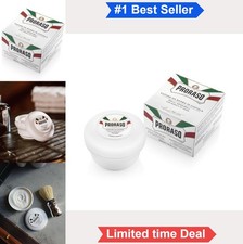 Shaving Soap Sensitive Skin 5.2 Oz Oatmeal Green Tea Bowl Brush For Softening
