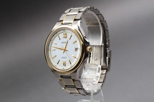 Vtg[Exc+5] Seiko Dolce 7B24-0AX0 Titanium Radio Wave Solar 38mm Mens Watch JAPAN