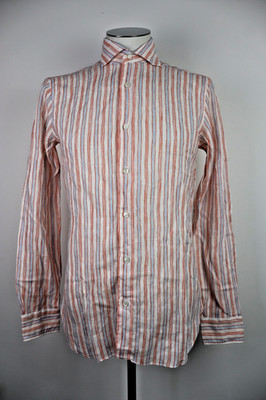 Barba Napoli Hemd Herr Gr 15.5 39 Shirt Man Made Italy Casual Vintage Leinen