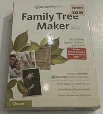Ancestry Family Tree Maker Deluxe 2010 Family History Software CD Deluxe