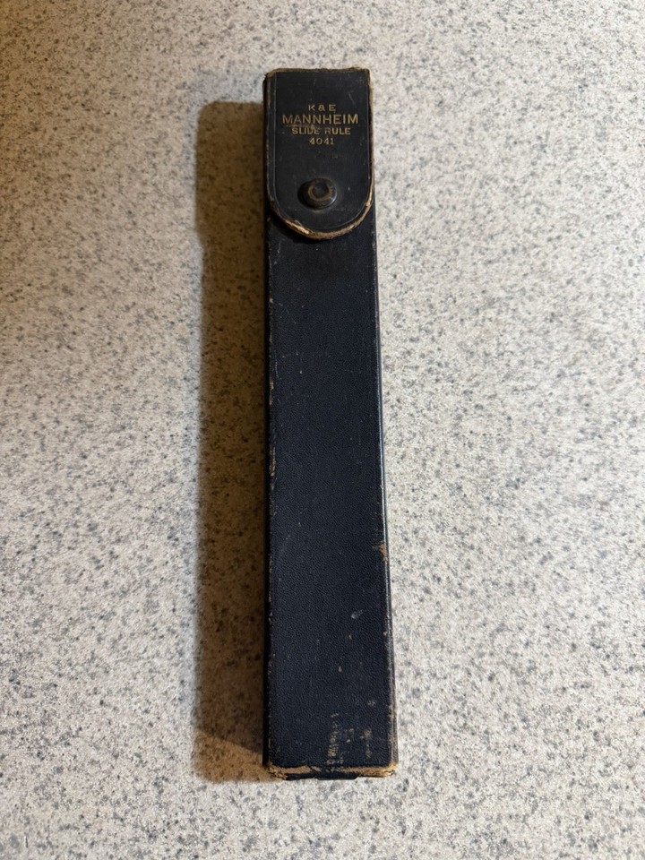 Keuffel & Esser is the Rolls-Royce of slide rule makers — this USA-made K&E Mannheim with leather case is a collectible piece of American engineering history.
