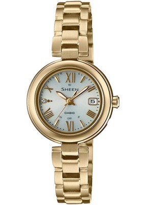 Casio SHW-7100TG-7AJF JDM SHEEN Titan Solar Damenuhr Gold