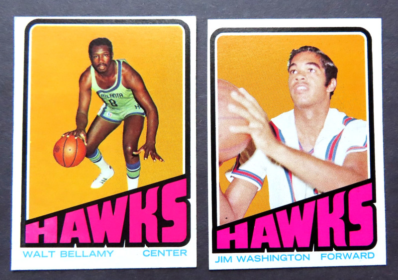 NBA Atlanta Hawks Cards (2) Walt Bellamy  & Jim Washington 1971-72
