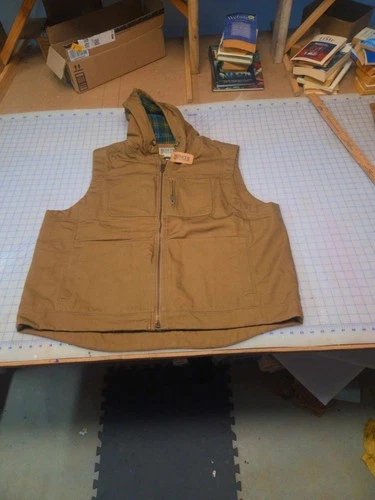 Mens 3XL Duluth Trading Co Vest Fire Hose Flannel Lined Hooded - product listing photo