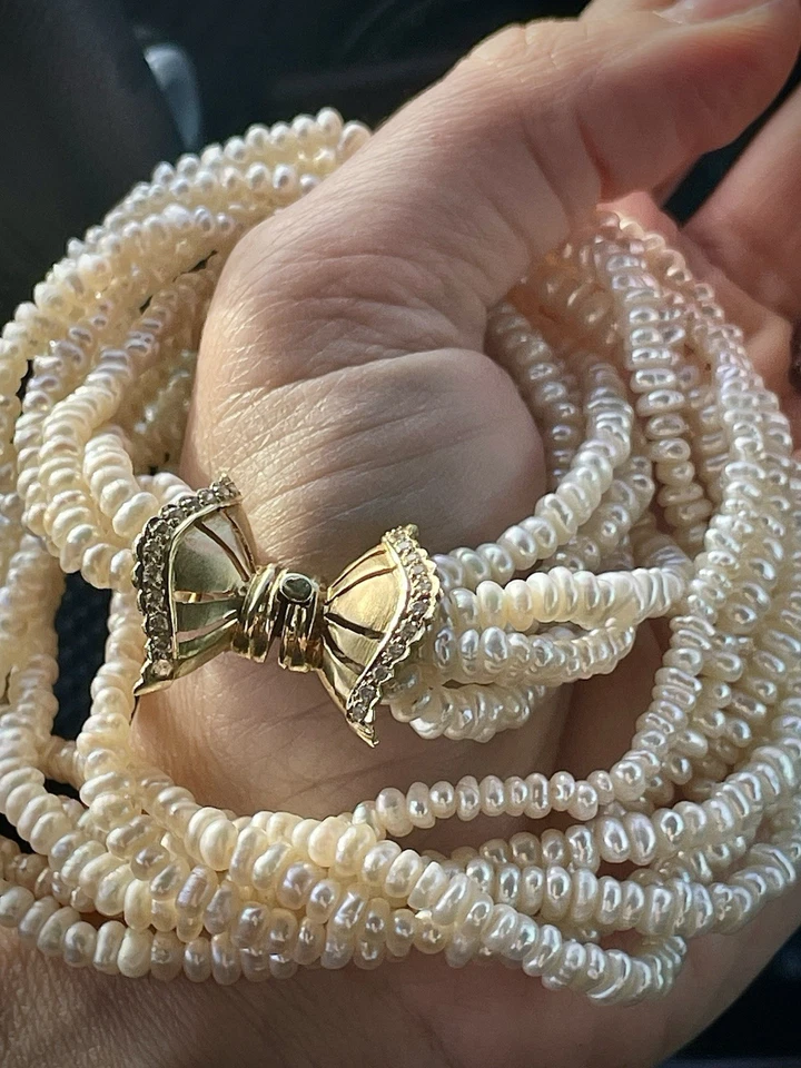 Perlenkette mit 585 Gelbgoldverschluss - Bild 3 von 4